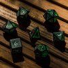 elvish black glow in the dark dice set 74
