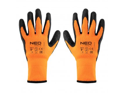 22410 zateplene pracovni rukavice latexem potazeny polyester velikost 8