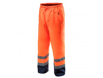 Výstražné nepromokavé pracovní kalhoty, oranžové (NEO XXXL)