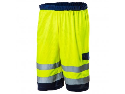 Pánské pracovní šortky s vysokou viditelností, žluté, síťované/letní (NEO XXL)