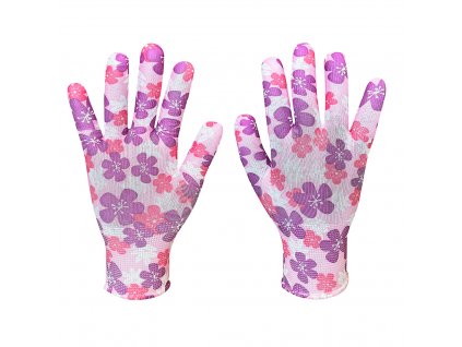 Zahradní rukavice, polyester, květinový vzor, velikost 9" (NEO 9)