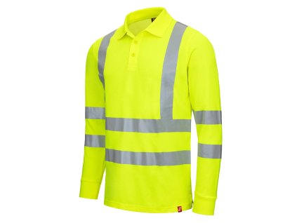 NITRAS MOTION TEX VIZ – Výstražné polo tričko s dlouhým rukávem, neonově žluté