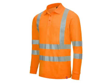 NITRAS MOTION TEX VIZ – Výstražné polo tričko s dlouhým rukávem, neonově oranžové