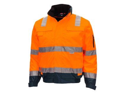 NITRAS MOTION TEX VIZ PLUS – Výstražná pilotní bunda, neonově oranžová/tmavě modrá