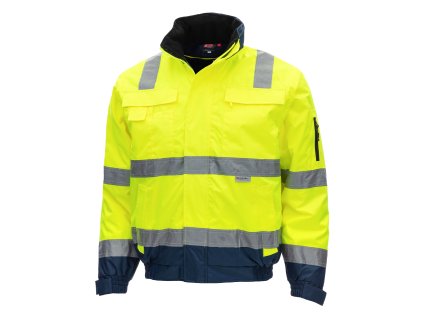 NITRAS MOTION TEX VIZ PLUS – Výstražná pilotní bunda, neonově žlutá/tmavě modrá