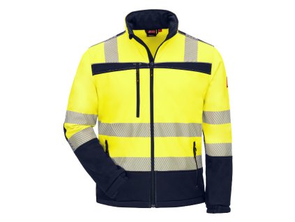 NITRAS MOTION TEX VIZ – Výstražná softshellová bunda, neonově žlutá/námořnická modrá