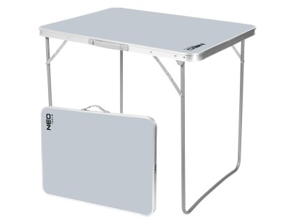 Kempingový skládací stůl do kufru NEO TOOLS 63-183 – hliník, 80x60 cm, 25 kg
