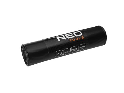 Stavební pytle 120 L, černé, 10 kusů, 100 mic