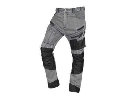 Pracovní kalhoty DENIM, zesílení Oxford, šedé, velikost XS (Velikost XS)