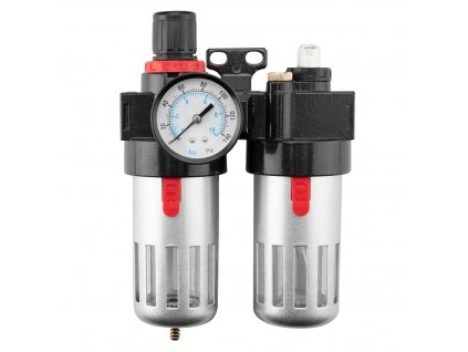 Vypouštěcí filtr 1/2" s redukčním ventilem a maznicí (kovový)