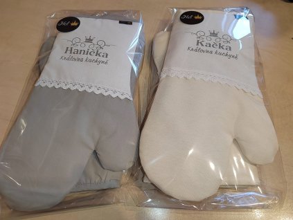 Kuchyňské chňapky se jménem