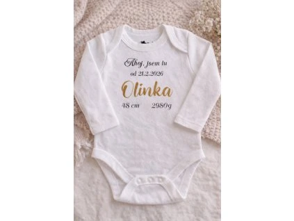 Dětské body JSEM TU  Kojenecké body se jménem