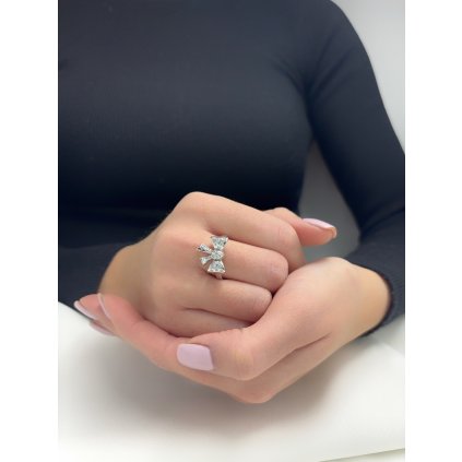 Stříbrný prsten mašle