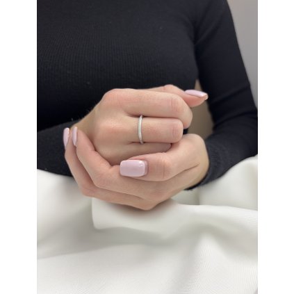 Stříbrný prsten zirkonový kroužek