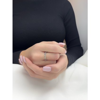 Stříbrný prsten colours s linkou