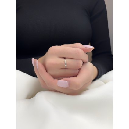 Stříbrný prsten jemné srdce