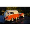 VW T1 VAN Kool Combi with Trailer 1950 Orange/white
