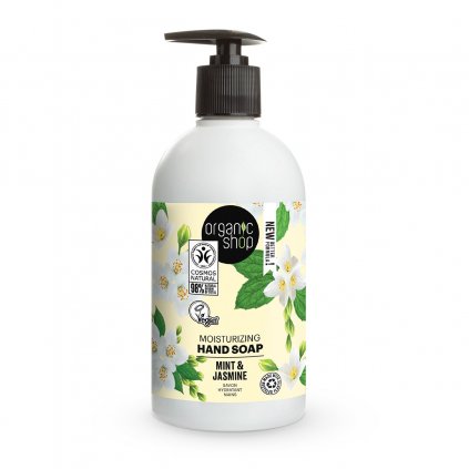Organic Shop Hydratační mýdlo na ruce - Máta a jasmín, 500 ml