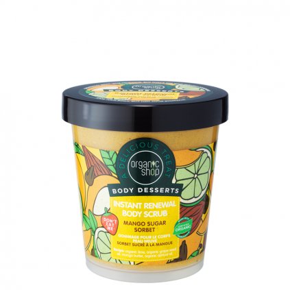 Organic Shop Body Desserts Antioxidační tělový peeling - Mangový cukrový sorbet, 450 ml
