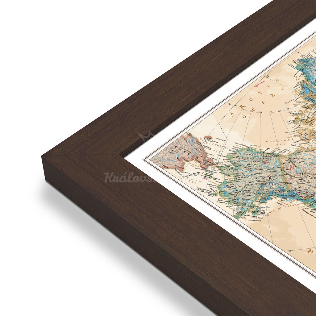 Severní Amerika - nástěnná mapa Executive 61 x 76 cm (Provedení stříbrný, Varianta magnetická mapa)
