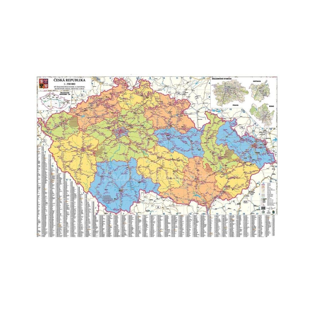 ČR - železniční mapa 137 x 93 cm (Provedení stříbrný, Varianta magnetická mapa)