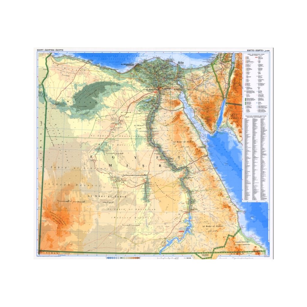 Egypt - nástěnná mapa 100 x 88 cm (Provedení stříbrný, Varianta magnetická mapa)
