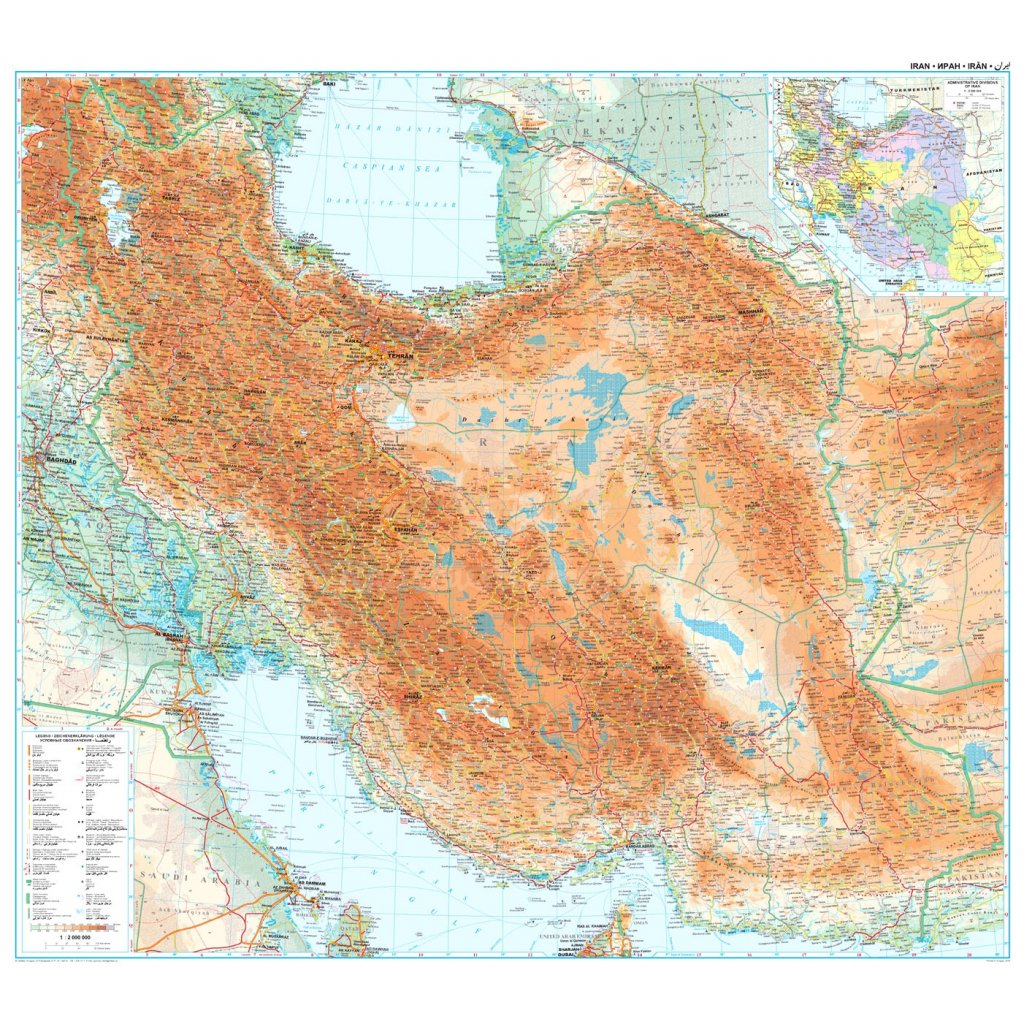 Írán - nástěnná mapa 99 x 88 cm (Provedení stříbrný, Varianta magnetická mapa)