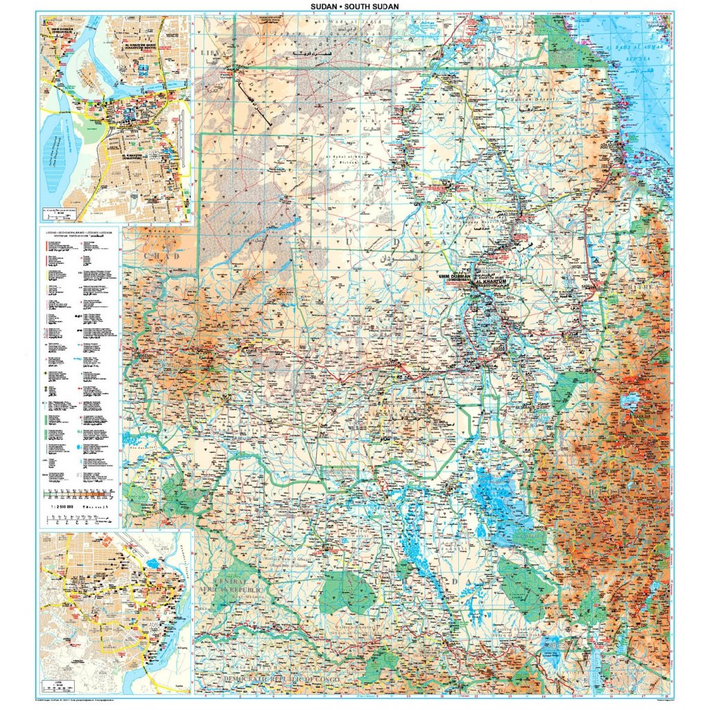 Súdán a Jižní Súdán - nástěnná mapa 88 x 94 cm (Provedení stříbrný, Varianta magnetická mapa)