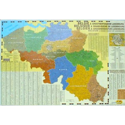 Belgie - nástěnná mapa PSČ 140 x 100 cm (Provedení stříbrný, Varianta magnetická mapa)
