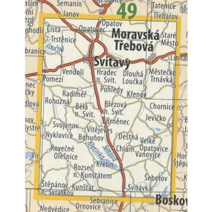50 Svitavsko - nástěnná turistická mapa 60 x 90 cm (Provedení tmavě zelený, Varianta hliníkový rám)