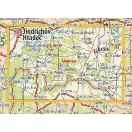 78 Česká Kanada a Slavonicko - nástěnná turistická mapa 90 x 60 cm (Provedení tmavě zelený, Varianta hliníkový rám)