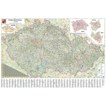 ČR - nástěnná automapa 135 x 90 cm (Provedení stříbrný, Varianta magnetická mapa)