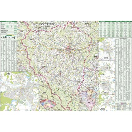 Plzeňský kraj - nástěnná mapa 140 x 99 cm (Provedení stříbrný, Varianta magnetická mapa)
