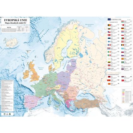 Evropská Unie - nástěnná mapa 160 x 120 cm (Provedení stříbrný, Varianta magnetická mapa)