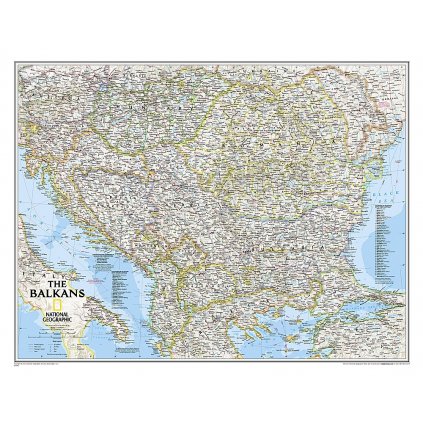 Balkán - nástěnná mapa 79 x 61 cm (Provedení stříbrný, Varianta magnetická mapa)