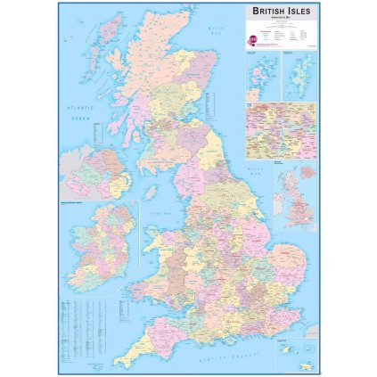 Velká Británie - administrativní nástěnná mapa 84 x 119 cm (Provedení stříbrný, Varianta magnetická mapa)