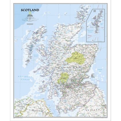 Skotsko - nástěnná mapa Classic 76 x 91 cm (Provedení stříbrný, Varianta magnetická mapa)