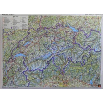 Švýcarsko - nástěnná mapa 115 x 80 cm (Provedení černý, Varianta hliníkový rám)