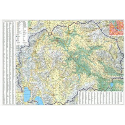 Makedonie - nástěnná mapa 88 x 68 cm (Provedení stříbrný, Varianta magnetická mapa)