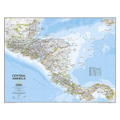 Střední Amerika - nástěnná mapa 73 x 55 cm (Provedení stříbrný, Varianta magnetická mapa)