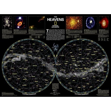 Hvězdná obloha - nástěnná mapa National Geographic 80 x 60 cm (Provedení černý, Varianta hliníkový rám)