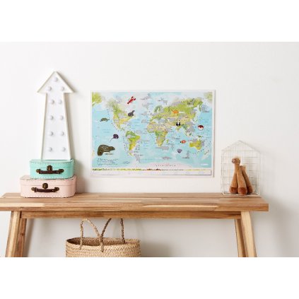 5319 stiraci mapa zviratka sveta pro deti