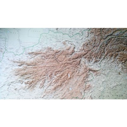 Afghánistán - plastická mapa 111 x 88 cm (Provedení Pinhal světle hnědý, Varianta dřevěný rám)