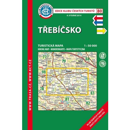 6924 kct 80 trebicsko turisticka mapa 1 50t