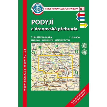 6927 kct 81 podyji vranovska prehrada turisticka mapa 1 50t