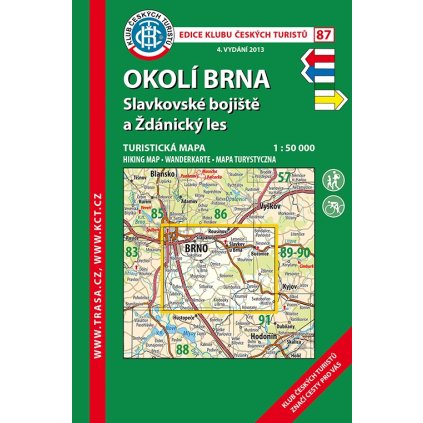 6945 kct 87 okoli brna slavkovske bojiste a zdanicky les turisticka mapa 1 50t