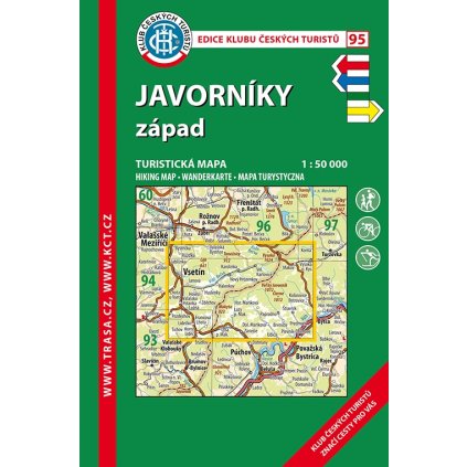 6966 kct 95 javorniky zapad turisticka mapa 1 50t