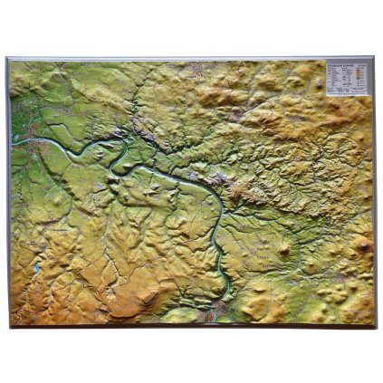 large relief map Saxon Switzerland without frame