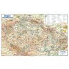 Česko – nástěnná vlastivědná mapa 136 x 87 cm (Provedení Pegi jádro ořechu, Varianta dřevěný rám)