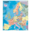 Evropa - nástěnná spediční mapa PSČ 135x160 cm (Provedení černý, Varianta hliníkový rám)
